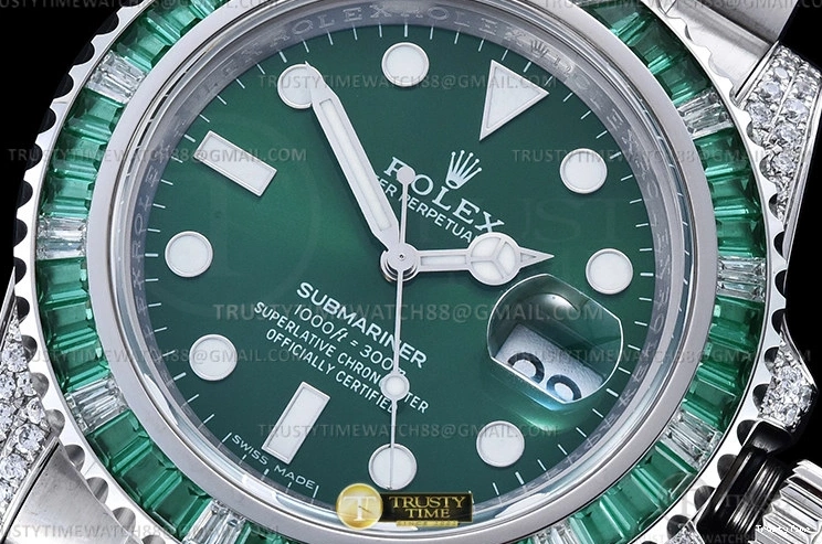 1229 Elegant Submariner 116610LV 904L Dia SS SS Grn Noob A 1080